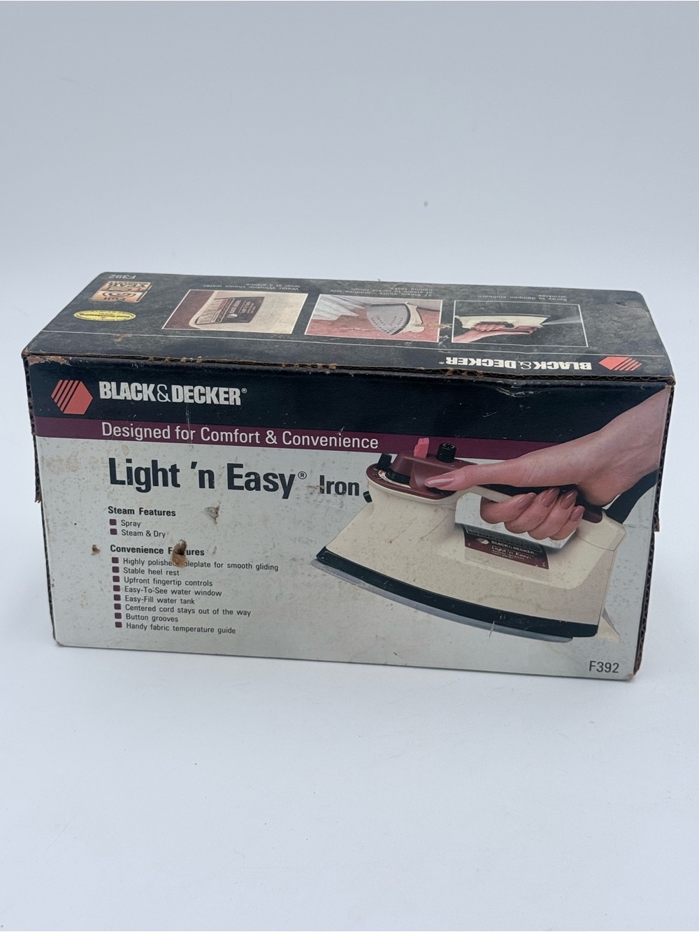 Vintage 1989 Black & Decker Light 'n Easy Steam & Dry Iron F392 New Sealed Box